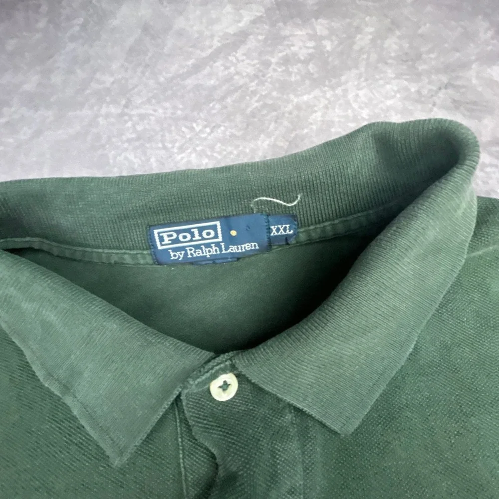 Vintage Polo Ralph Lauren XXL Green Short Sleeve Polo Shirt Y2K Baggy Fit 90s